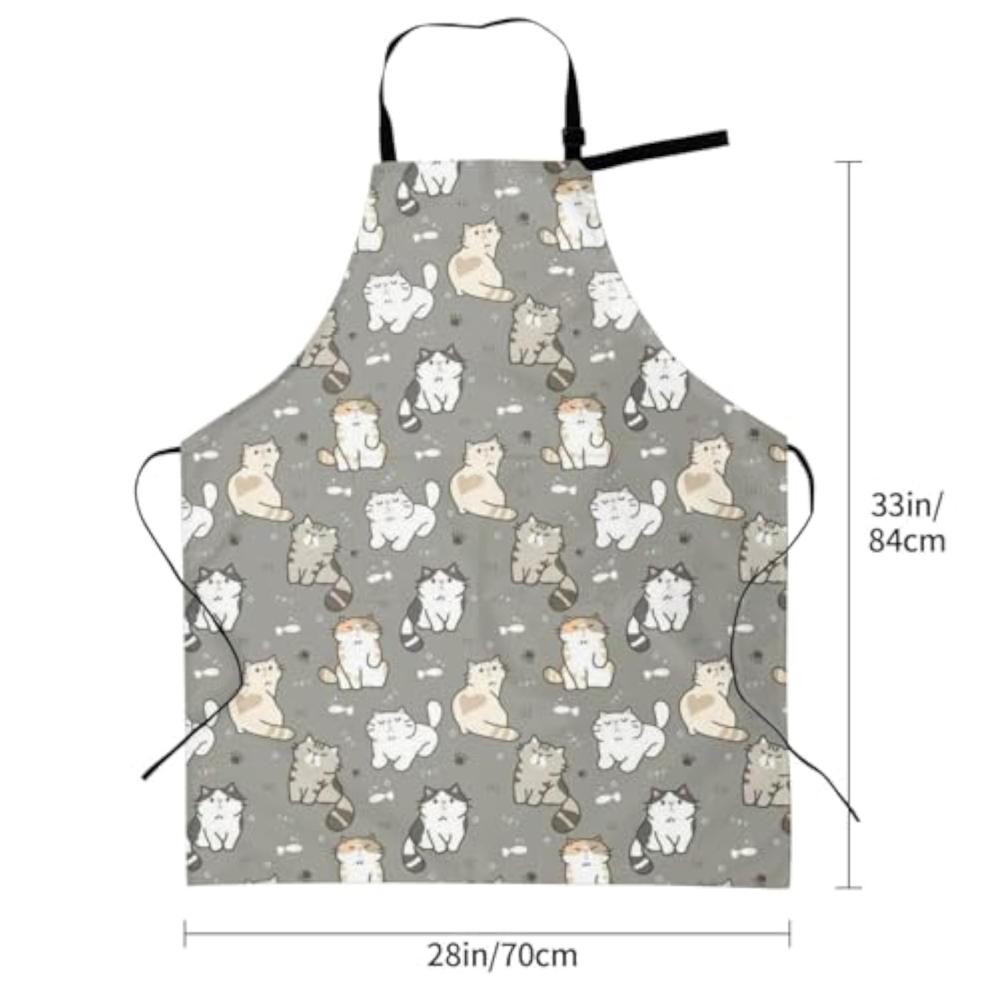 Cute Cat Cartoon Waterproof Apron for Adults